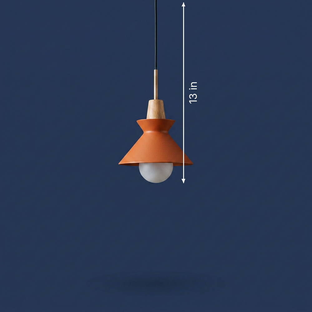 Cairn - Compact Wood Pendant Light - Stone and Matte Finishes dimension drawing