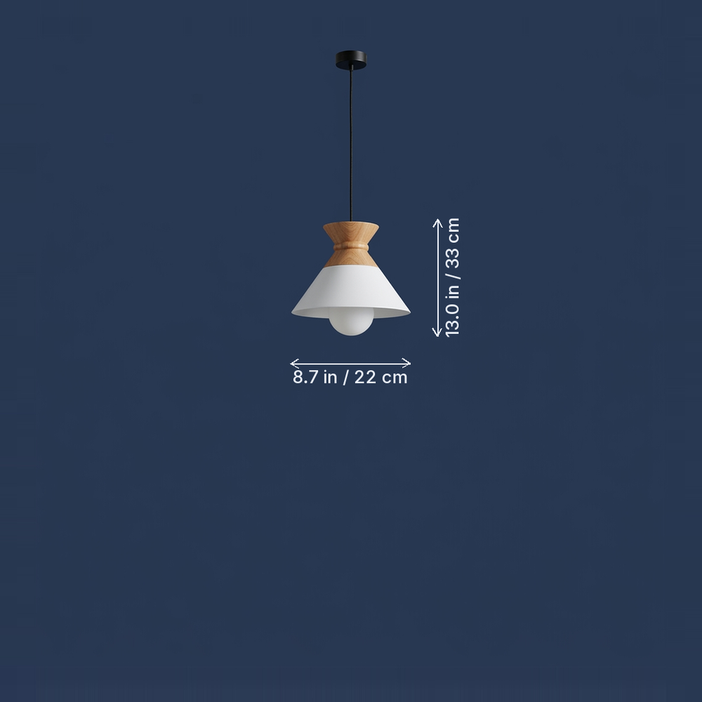 Cairn - Compact Wood Pendant Light - Stone and Matte Finishes dimension drawing