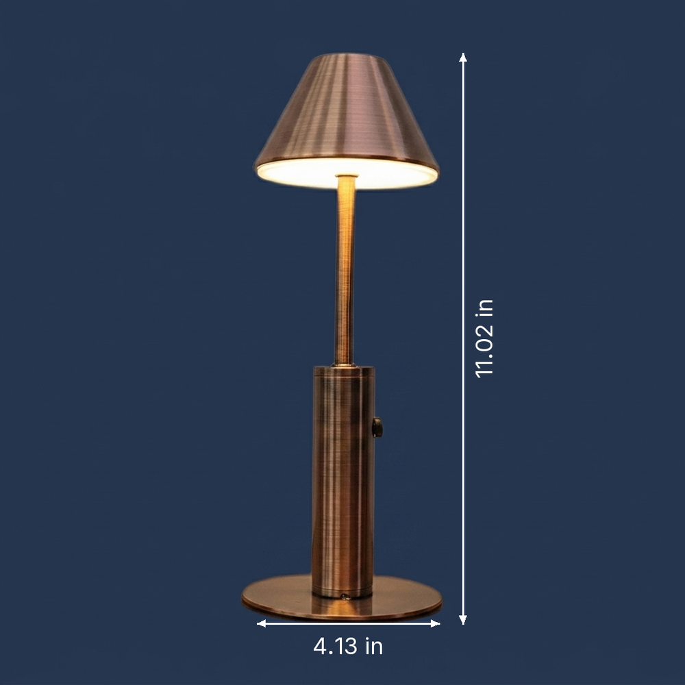 Candela - Cordless Tableside Lamp - Touch-Dim LED with Three-Tone Warmth dimension drawing
