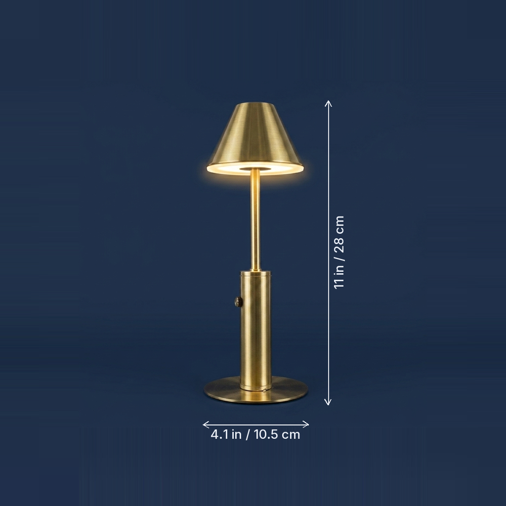 Candela - Cordless Tableside Lamp - Touch-Dim LED with Three-Tone Warmth dimension drawing