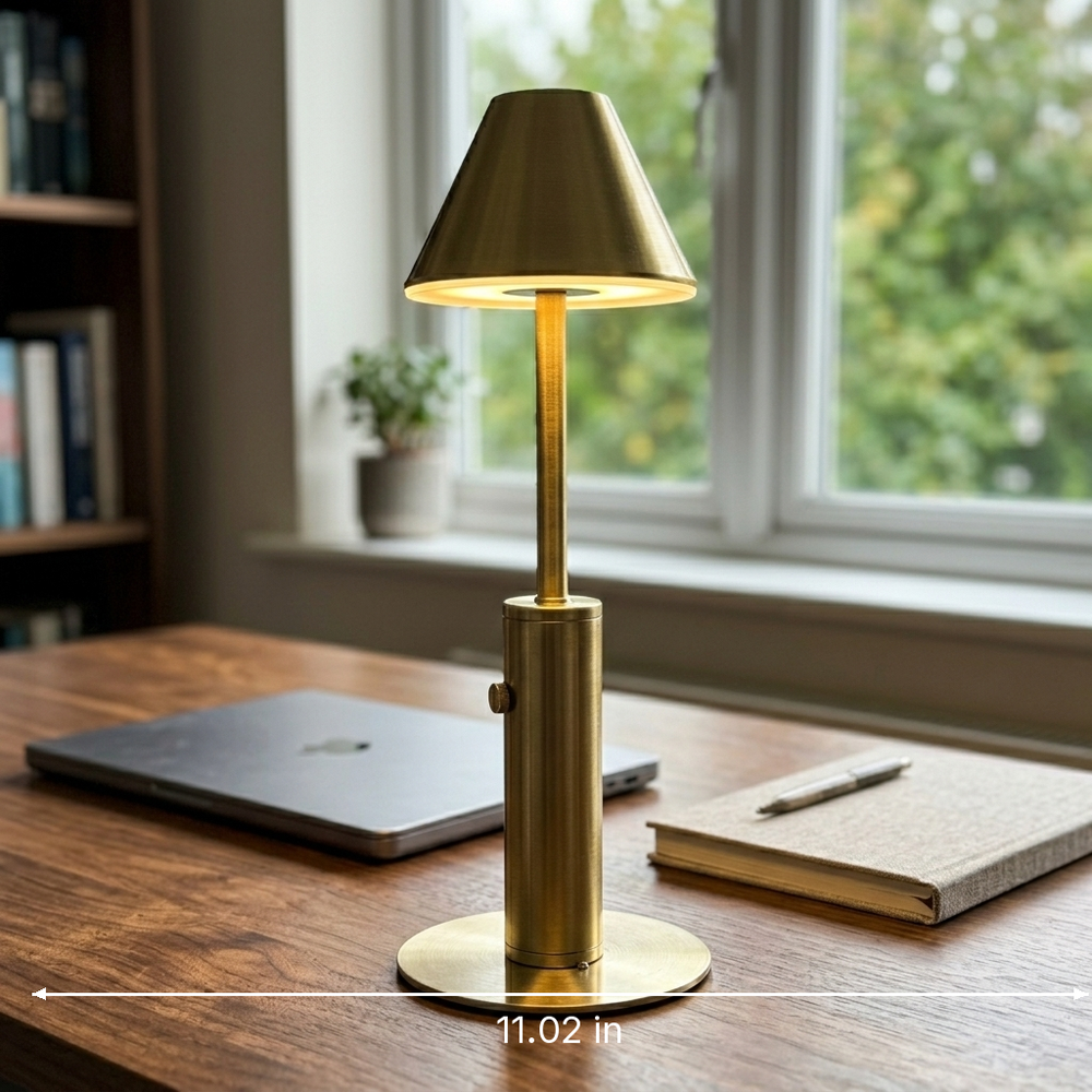 Candela - Cordless Tableside Lamp - Touch-Dim LED with Three-Tone Warmth dimension drawing