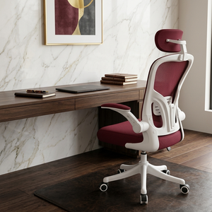 Cathedra - Ergonomic Mesh Office Chair with Adjustable Headrest in red