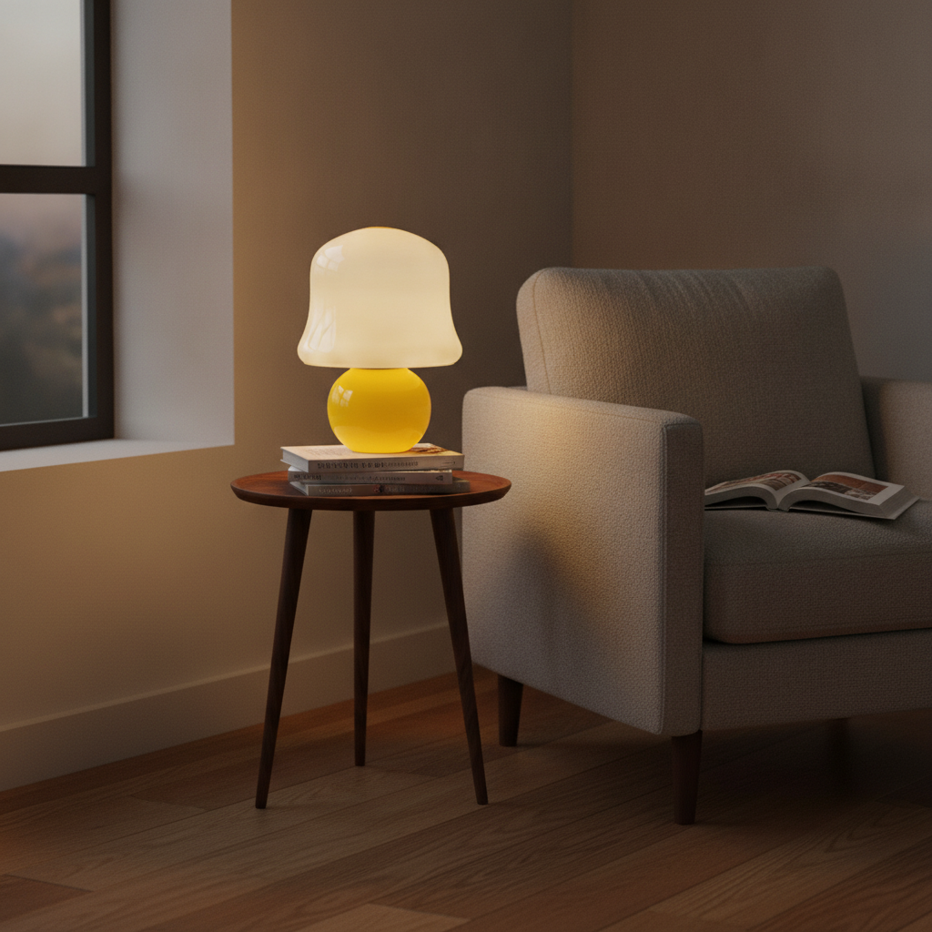 Champignon - Wireless Charging Table Lamp, one size in a workspace