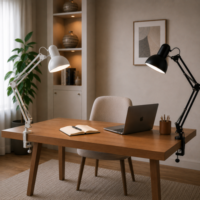 Clamp - Adjustable LED Desk Lamp with Clip Base - Modern Desk Lamp