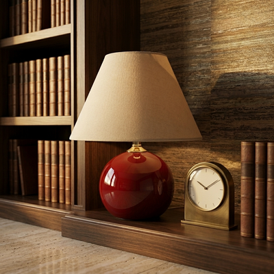 Claret - Vintage Ceramic Tableside Lamp - Hand-Glazed Accent
