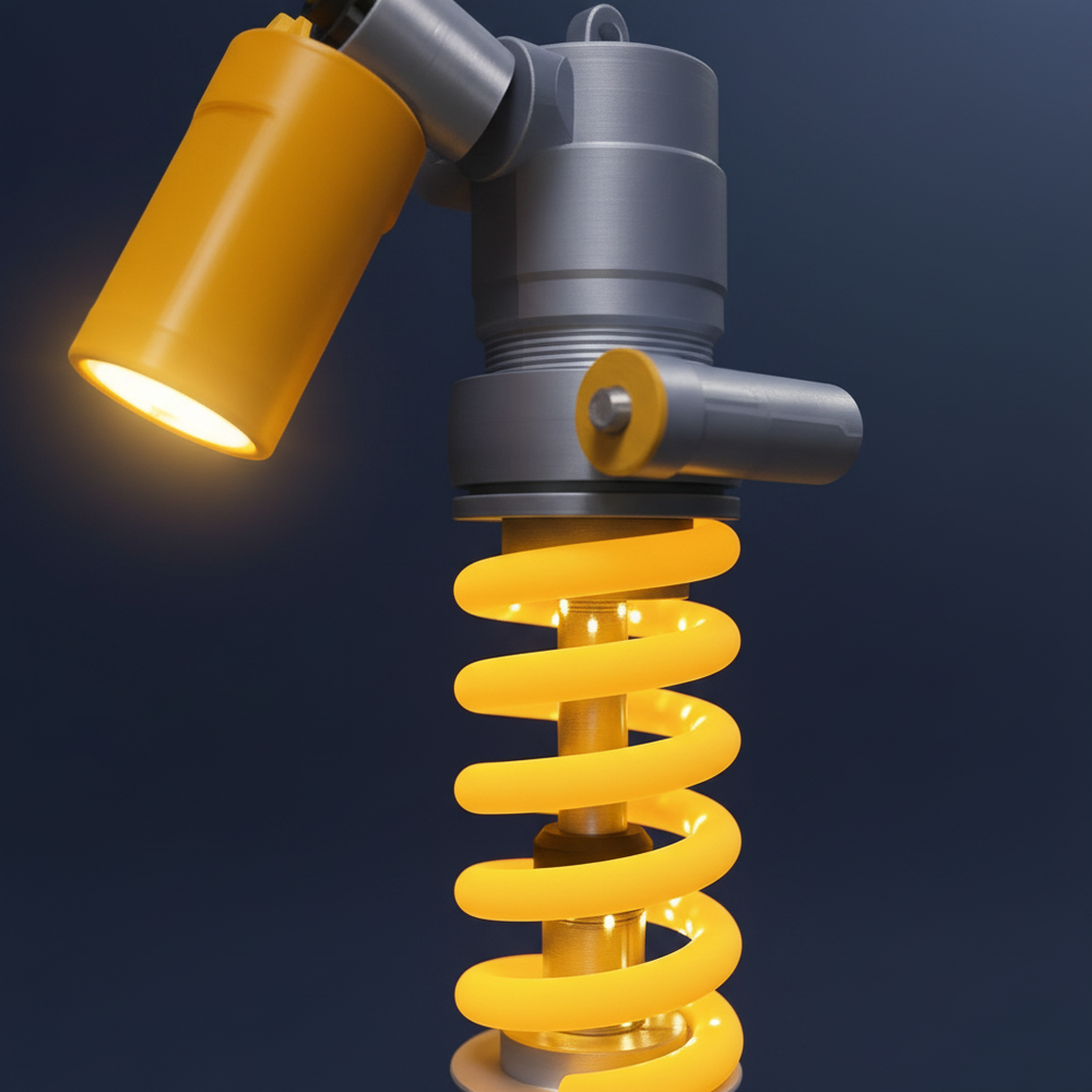 Coil - Suspension Shock Absorber Desk Lamp close up detail