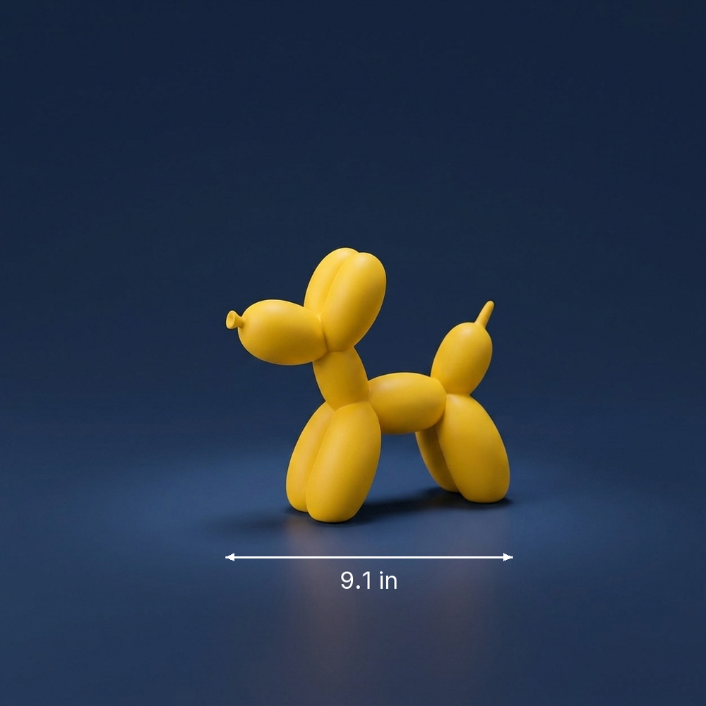 Confetti - Pop-Art Balloon Dog Sculpture - Colorful Resin Sculpture dimension drawing