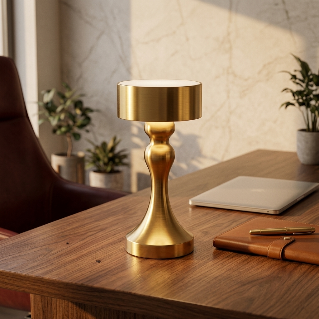 Cordless Metal Tableside Lamp - Touch-Dim USB Office Light
