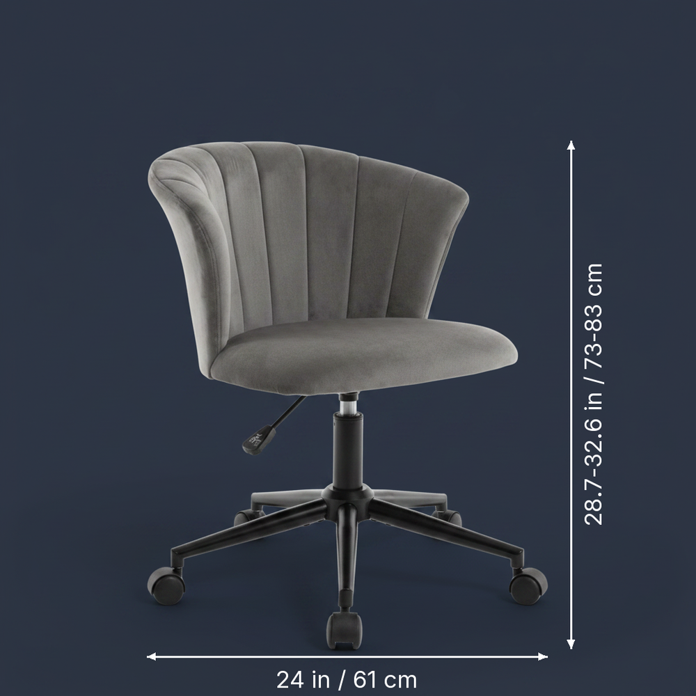 Corolla - Petal Velvet Desk Chair dimension drawing