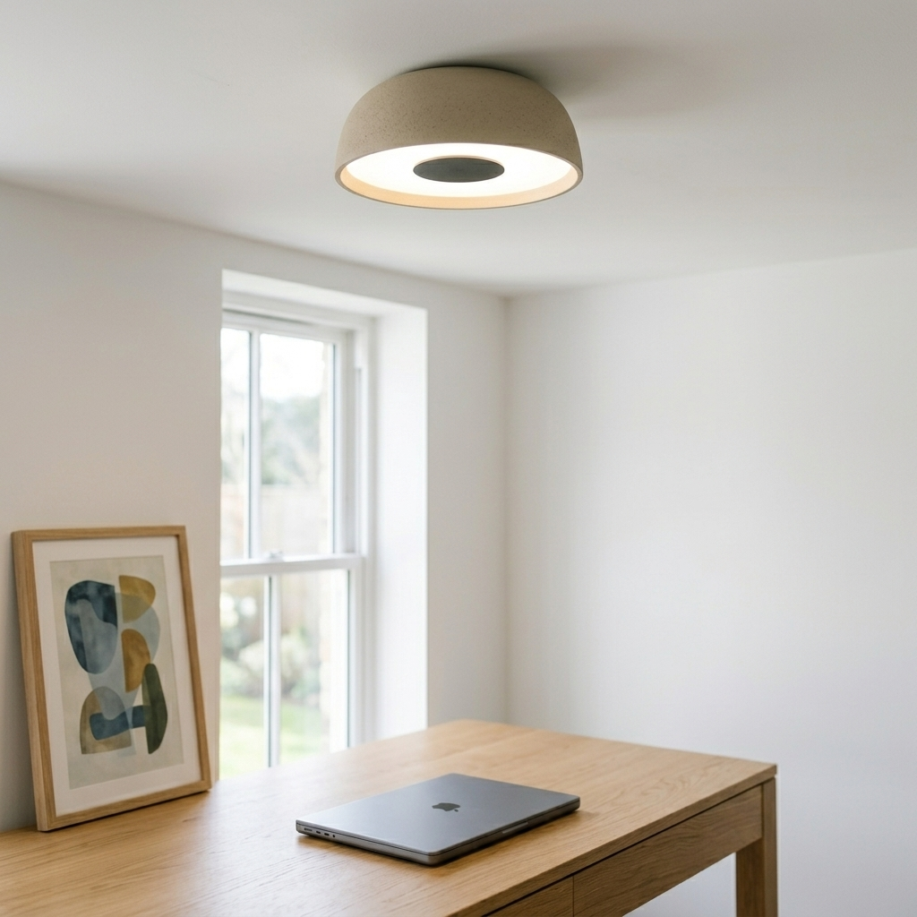 Nordic Dome Flush-Mount Ceiling Light in a workspace