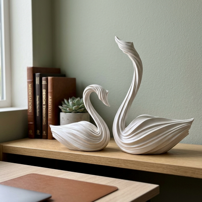 Cygnet - Abstract Art Swan Decorative Piece - Minimalist Style