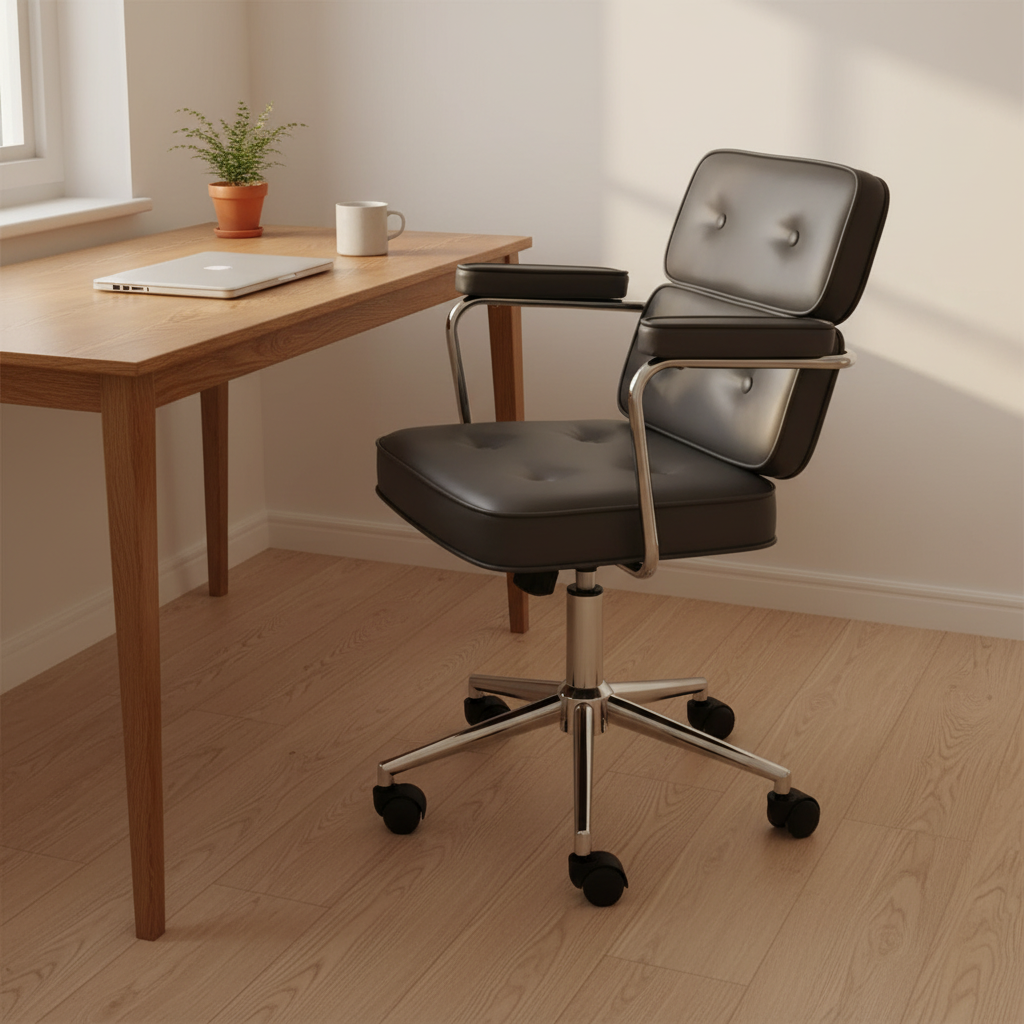 Dorso - Double Backrest Office Chair, black double backrest in a workspace