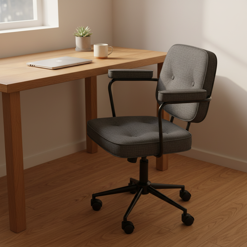 Dorso - Double Backrest Office Chair, dark gray single backrest in a workspace