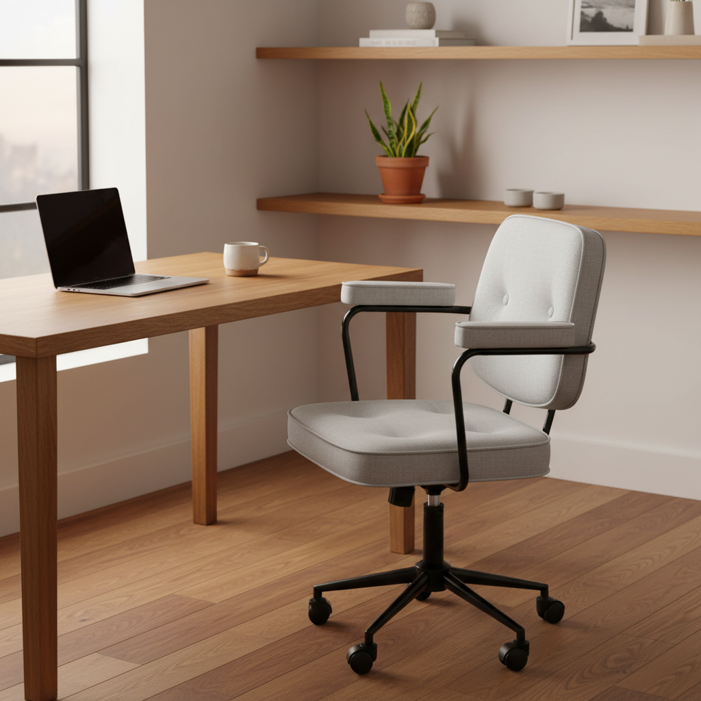 Dorso - Double Backrest Office Chair, light gray single backrest in a workspace