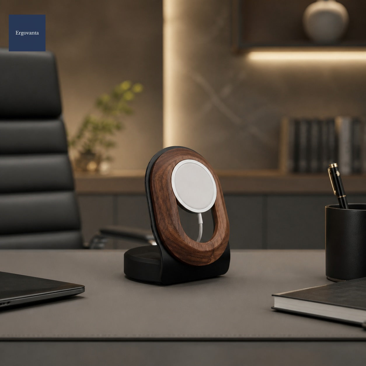 Walnut Magnetic Wireless Charger Stand