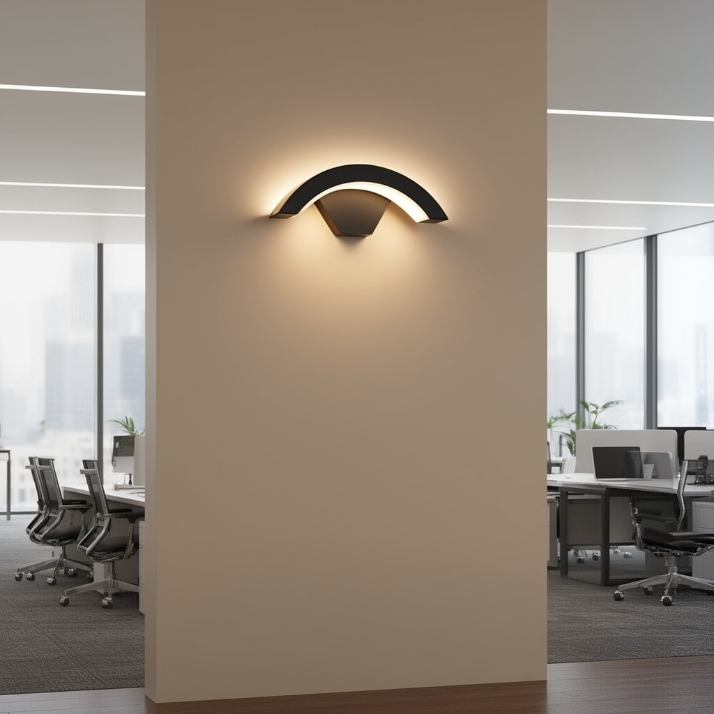 Curved LED Motion Sensor Wall Light, styled hero shot 3