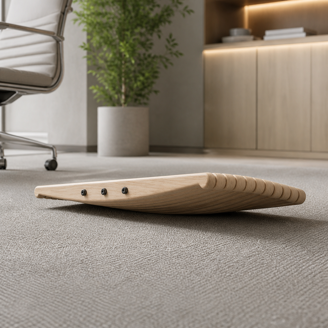 Under-Desk Wooden Foot Massage Board, styled hero shot