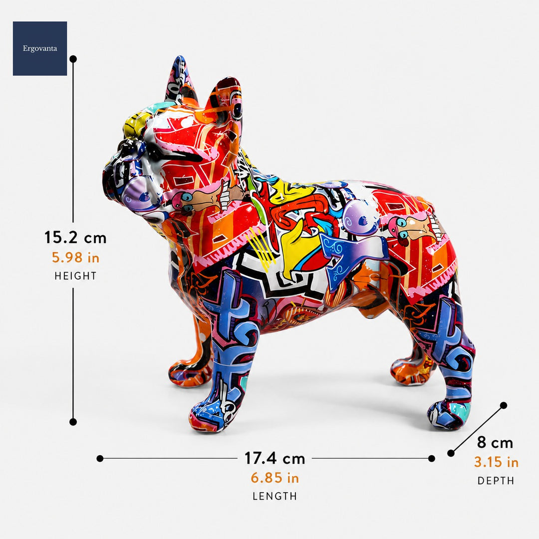 Modern Bulldog Resin Sculpture