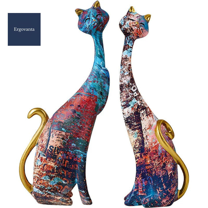 Modern Abstract Cat Sculpture - Contemporary Office Decor
