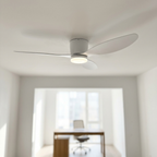 Low-Profile Flush-Mount Ceiling Fan in white