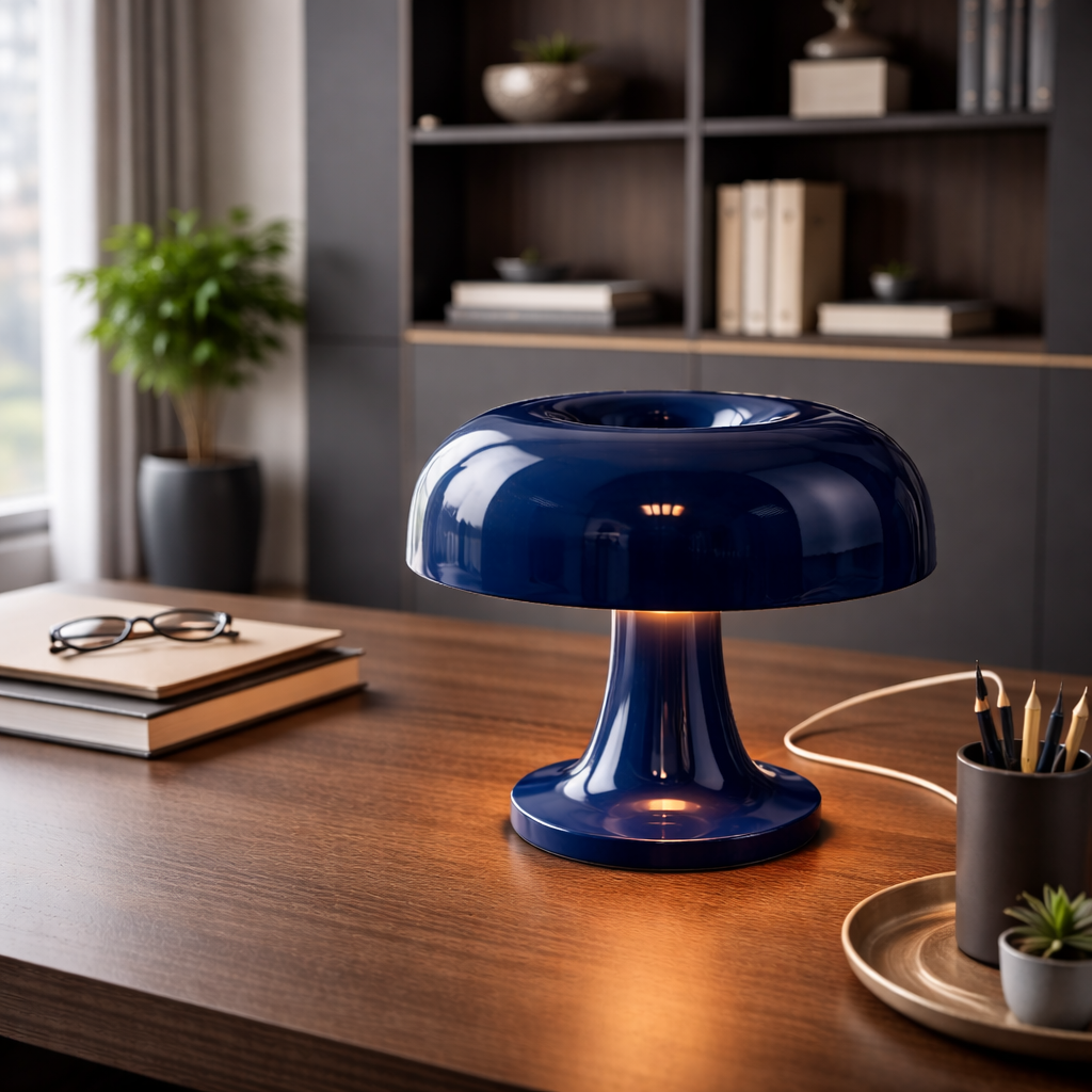 Modern Mushroom Table Lamp, Blue