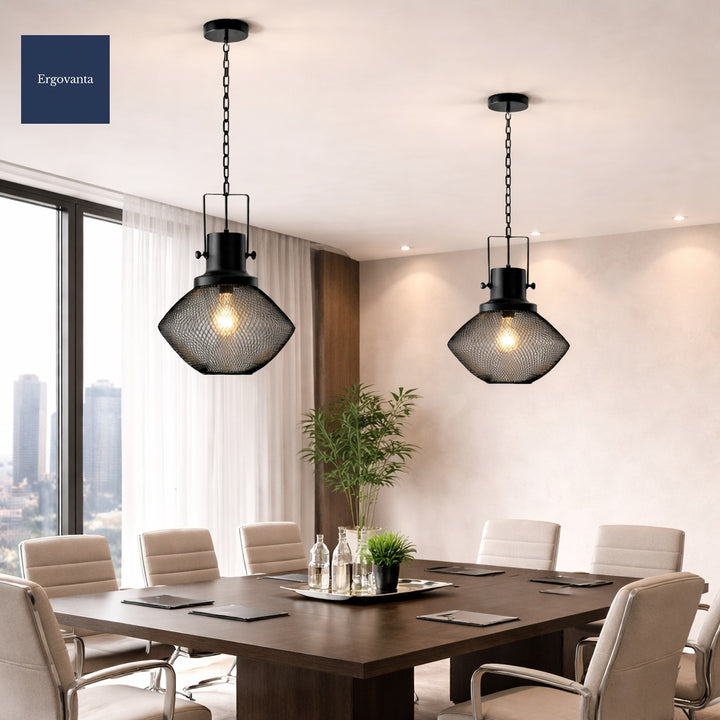 Industrial Steel Mesh Pendant Light scene 7