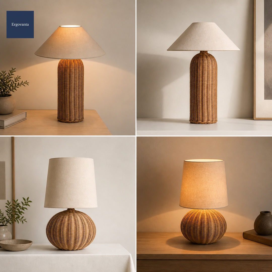 Woven Rattan Table Lamp