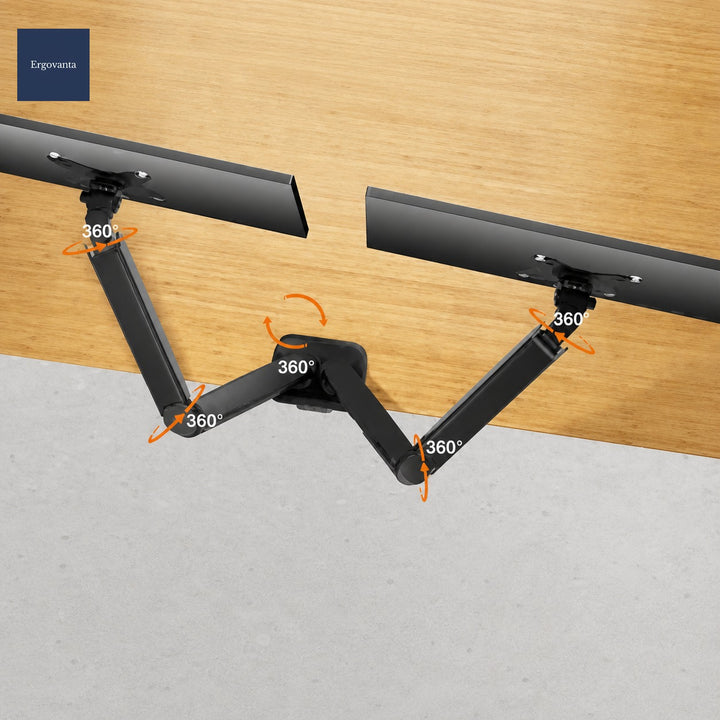 Dual Monitor Arm Mount - Gas Spring Adjustable Desk Setup for 13-32 inch Screens