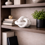 Hand-Carved Wooden Chain Link Decor, styled hero shot