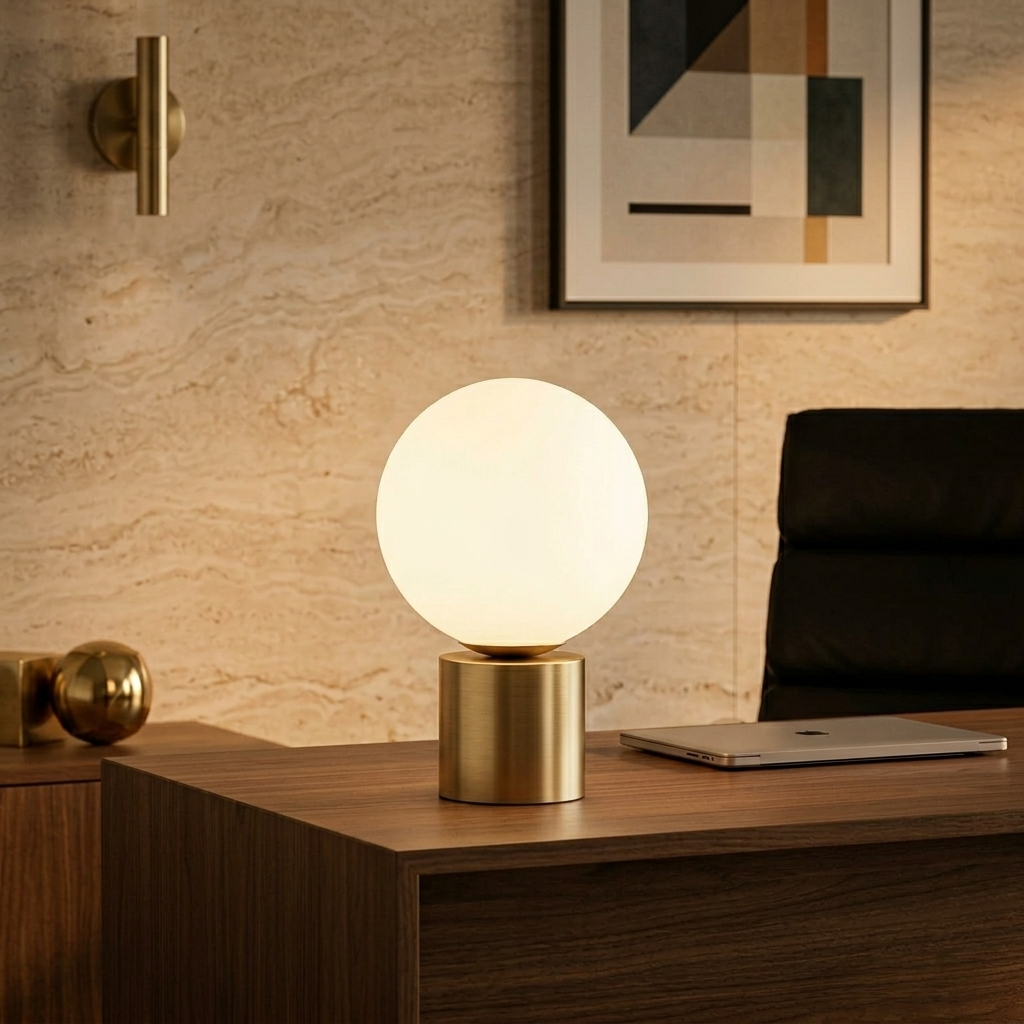 Lunar Glass Table Lamp, styled hero shot 2