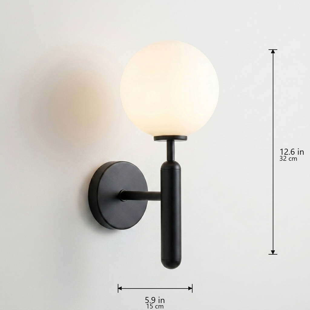 Copper-tone wall lamp black dimensions