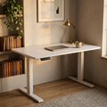 Ascent Electric Standing Desk - White top with white frame
