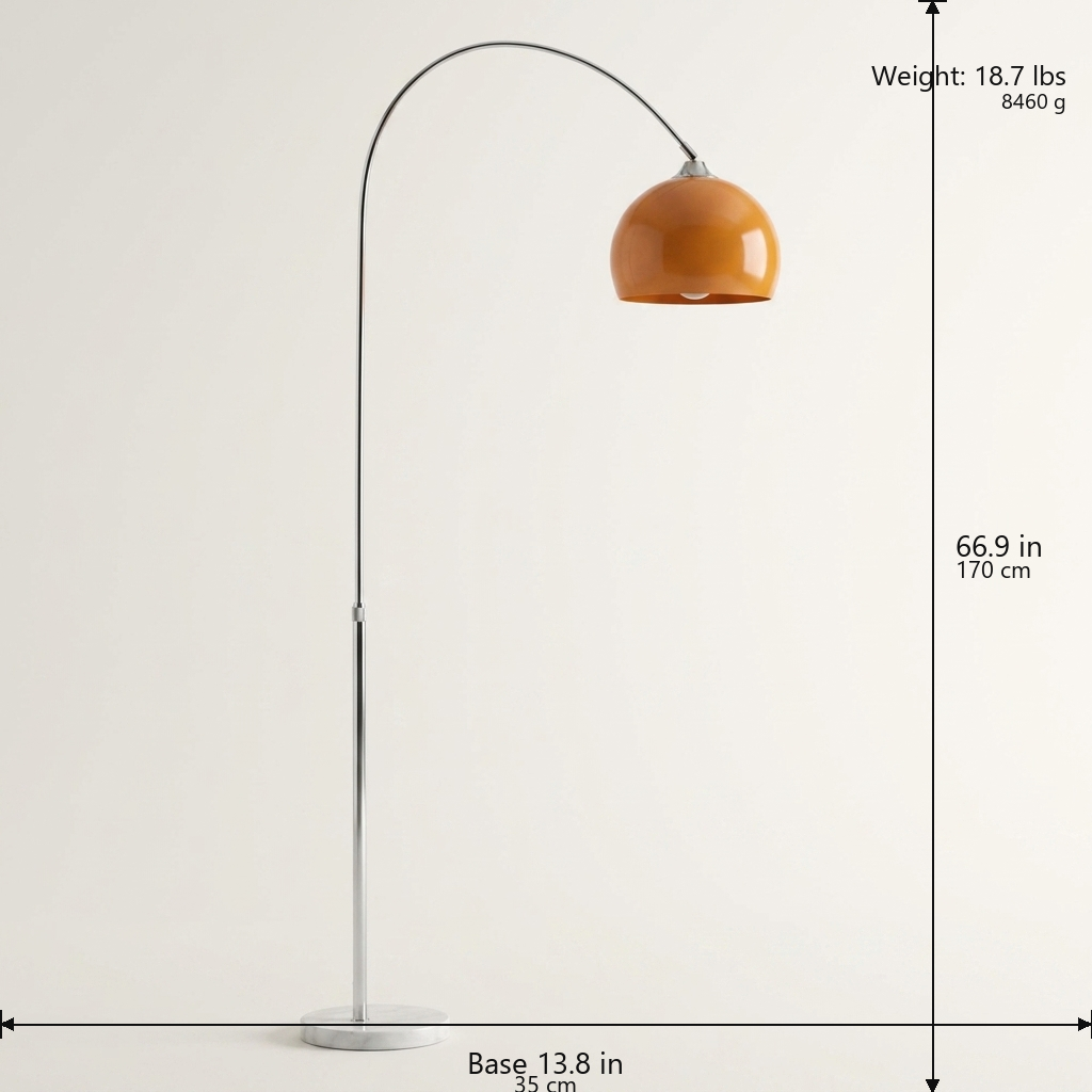 Arc Floor Light orange dimensions v2
