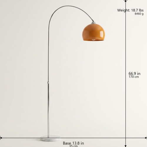Arc Floor Light orange dimensions v2