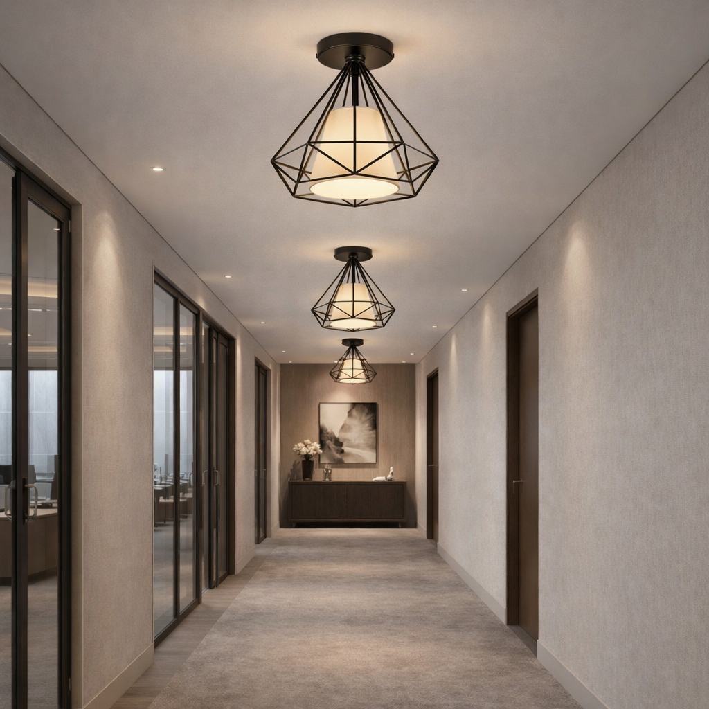 Minimal Black Pendant Ceiling Light, styled hero shot 2