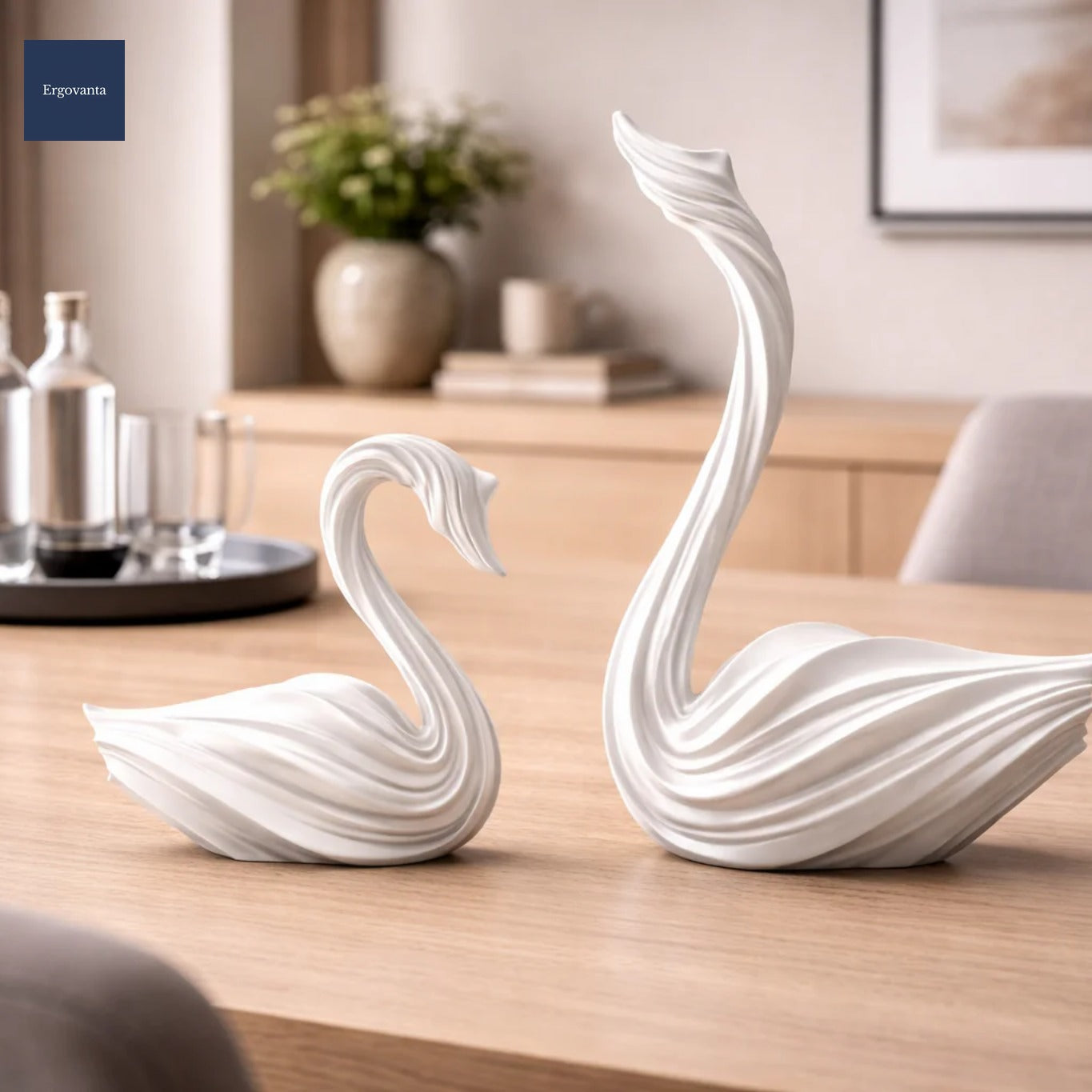 Abstract Art Swan Decorative Piece