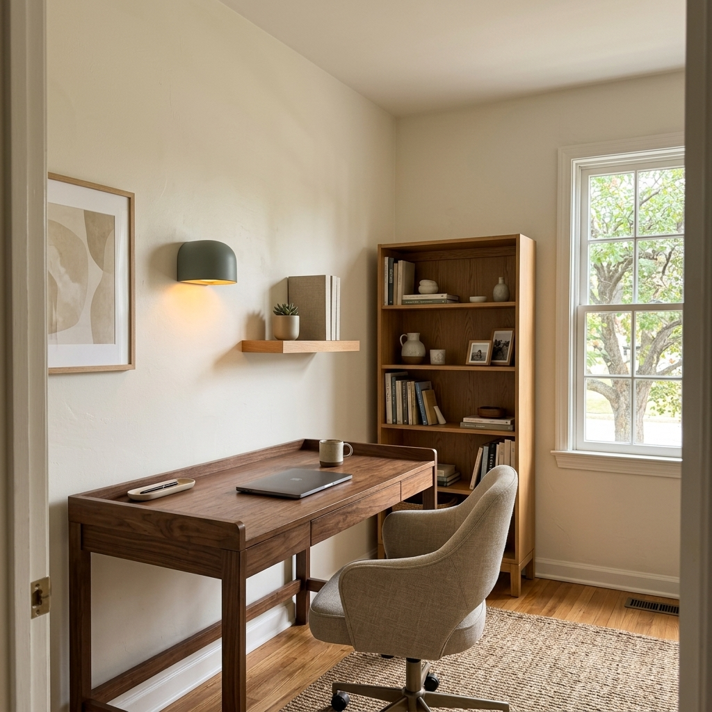 Glazed Dome Wall Sconce in a full home office
