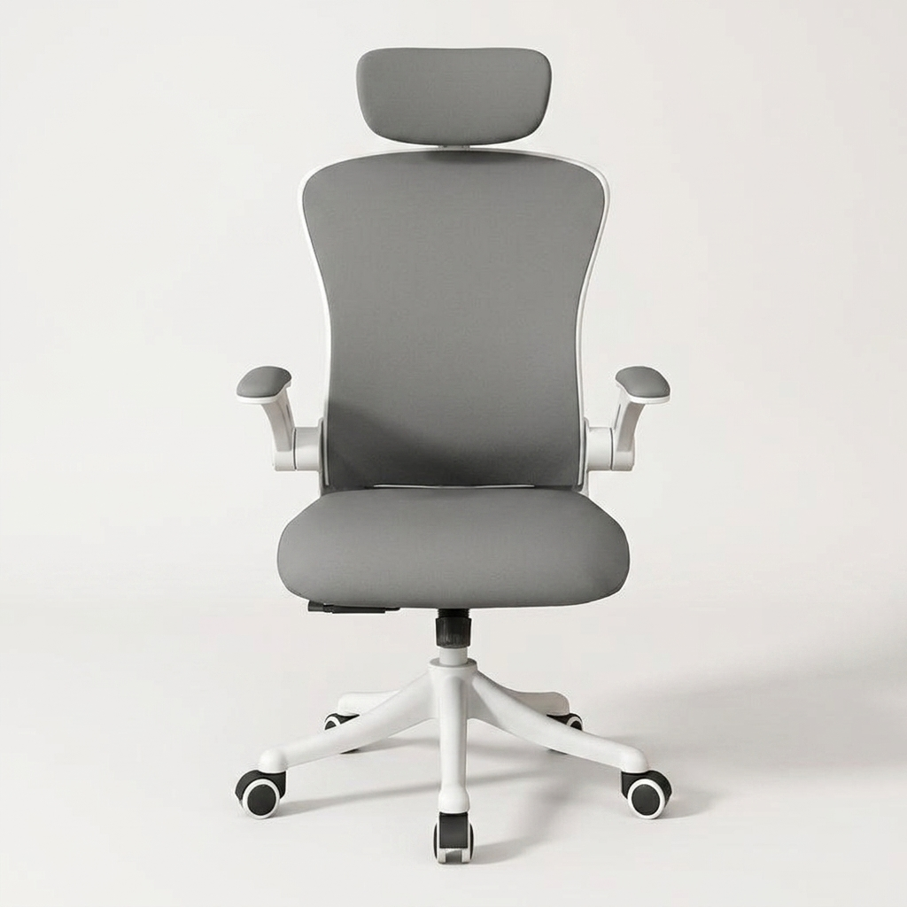 Ergonomic Mesh Office Chair head-on, Gray