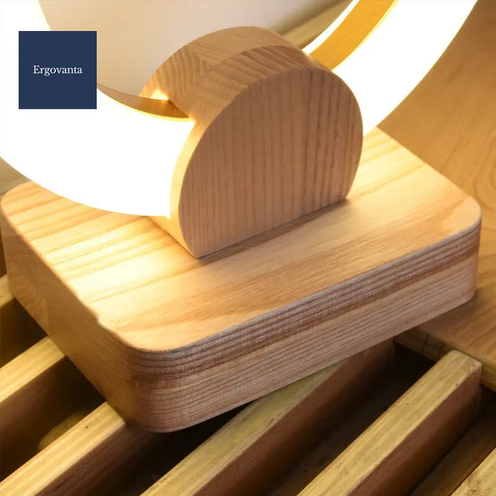 Executive Halo - Nordic Wooden LED Desk Lamp