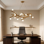 Japanese-Inspired Resin LED Chandelier, styled hero shot 3