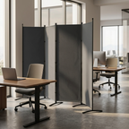Foldable Iron Partition divider in gray, 4-panel