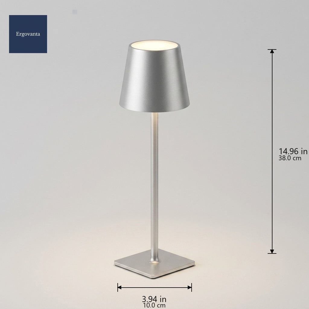 Tall Cordless Touch-Dim Lamp Silver variant dimensions 3.94 x 14.96 in (10 x 38 cm)