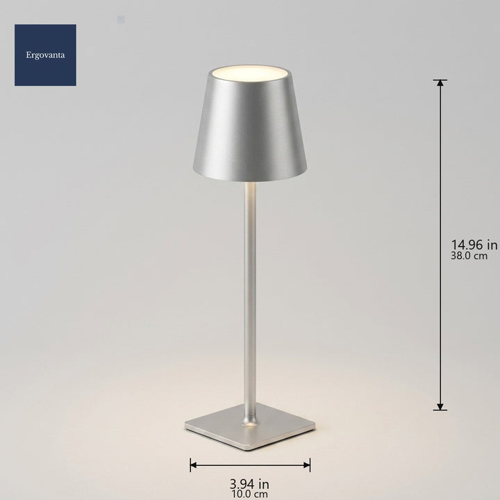 Tall Cordless Touch-Dim Lamp Silver variant dimensions 3.94 x 14.96 in (10 x 38 cm)