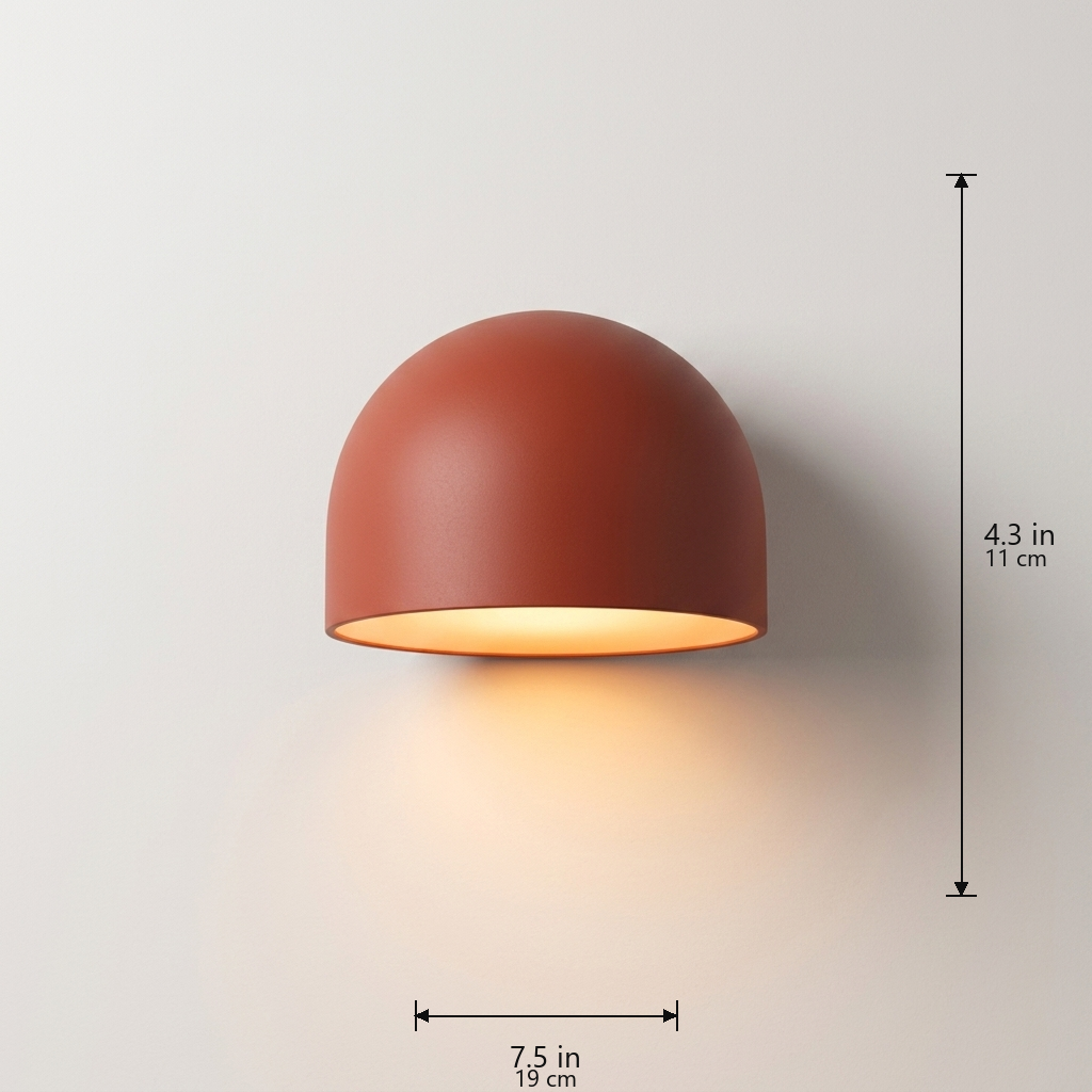 Glazed dome sconce dimensions, red