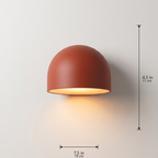 Glazed dome sconce dimensions, red