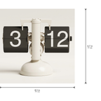 Retro flip clock dimensions, white