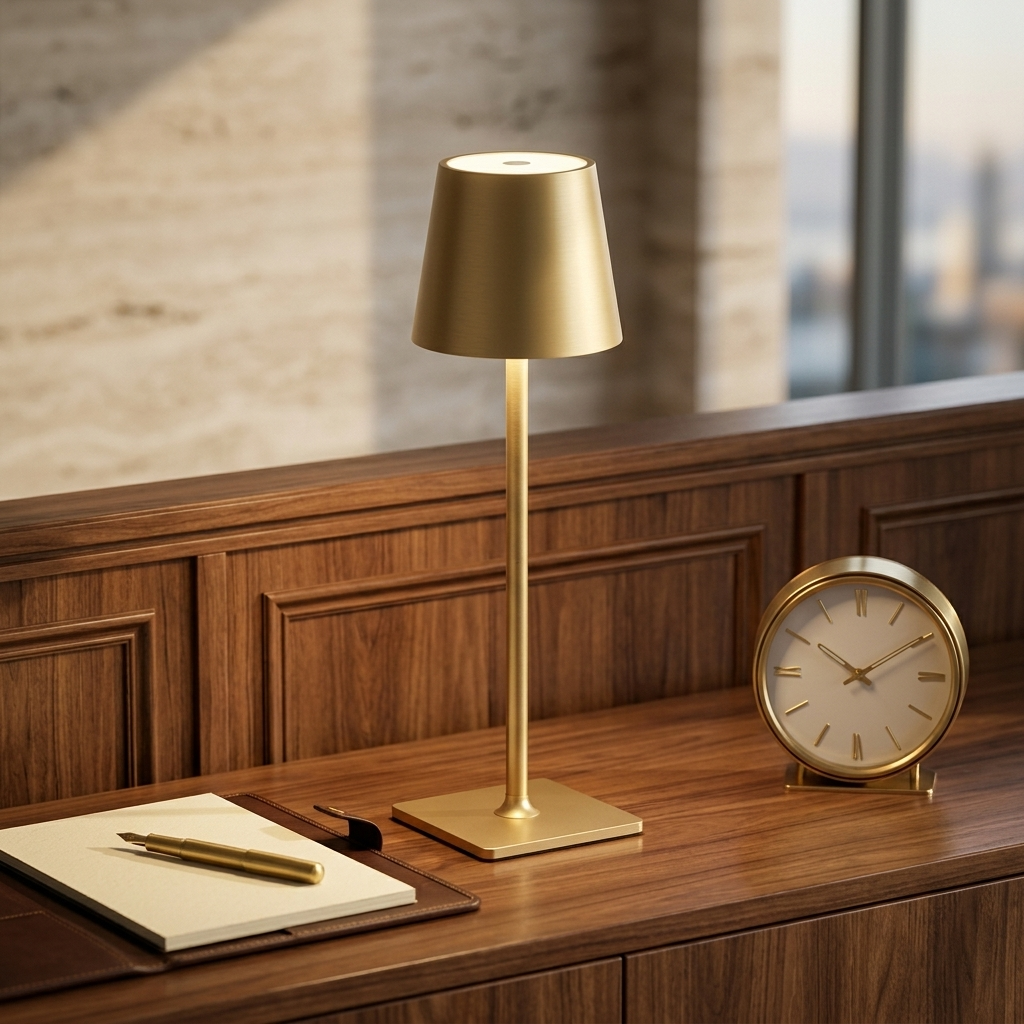 Tall Cordless Touch-Dim Lamp, Gold