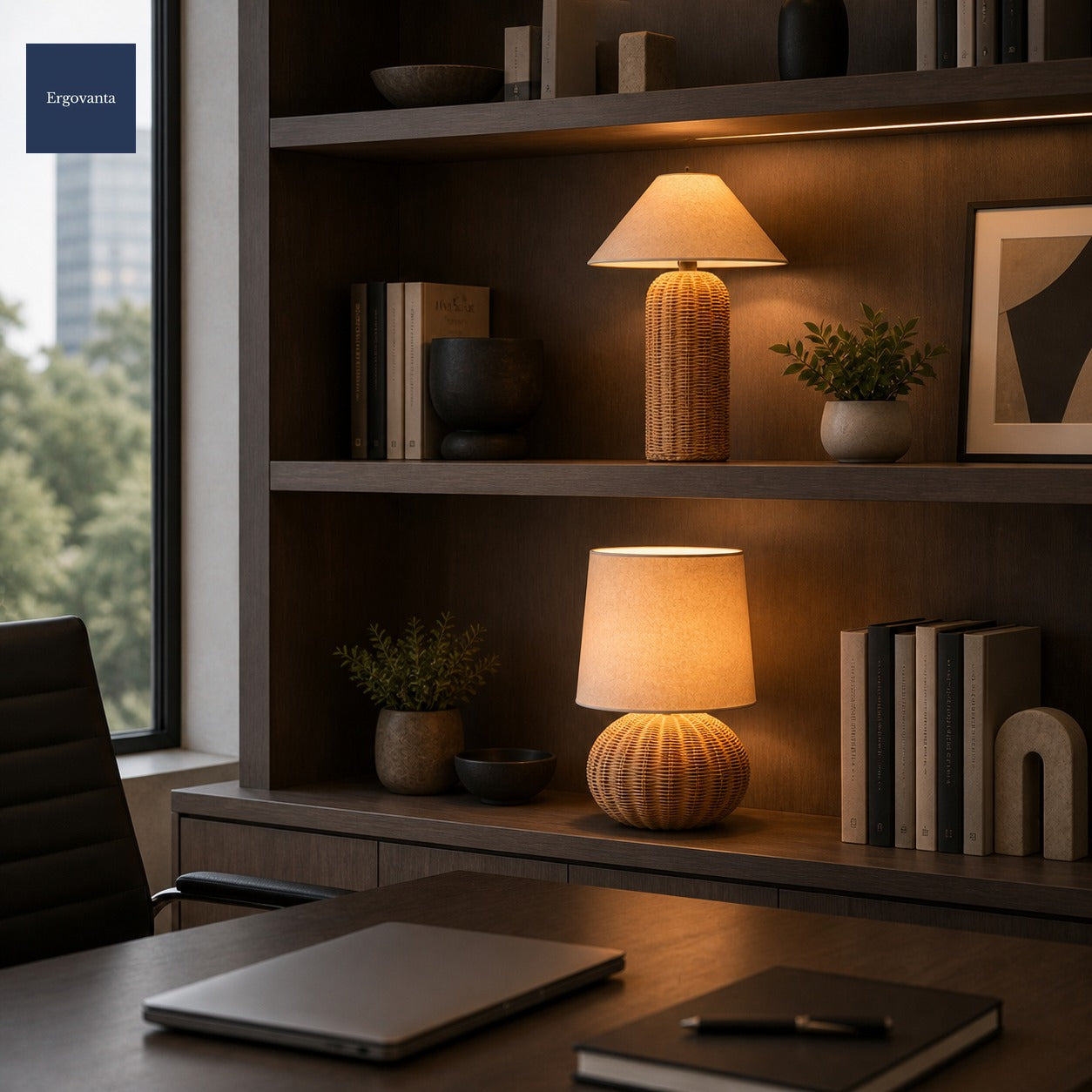 Woven Rattan Table Lamp