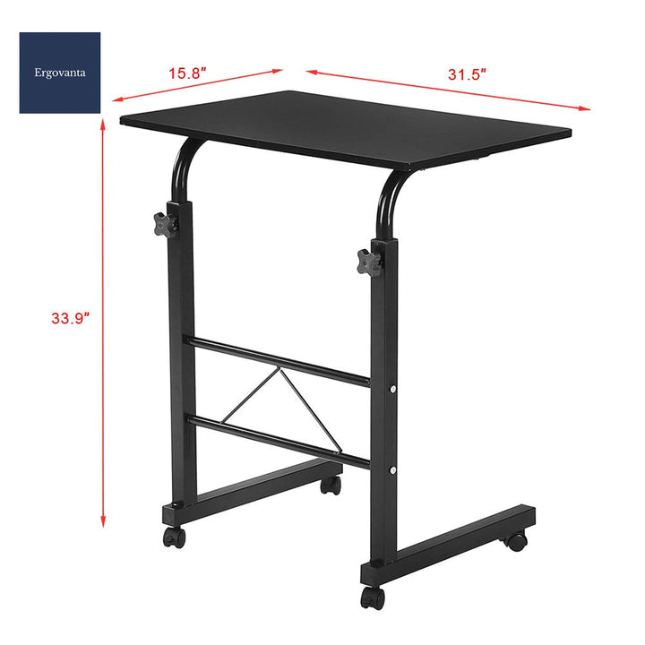 Adjustable Rolling C-Shape Laptop Side Table