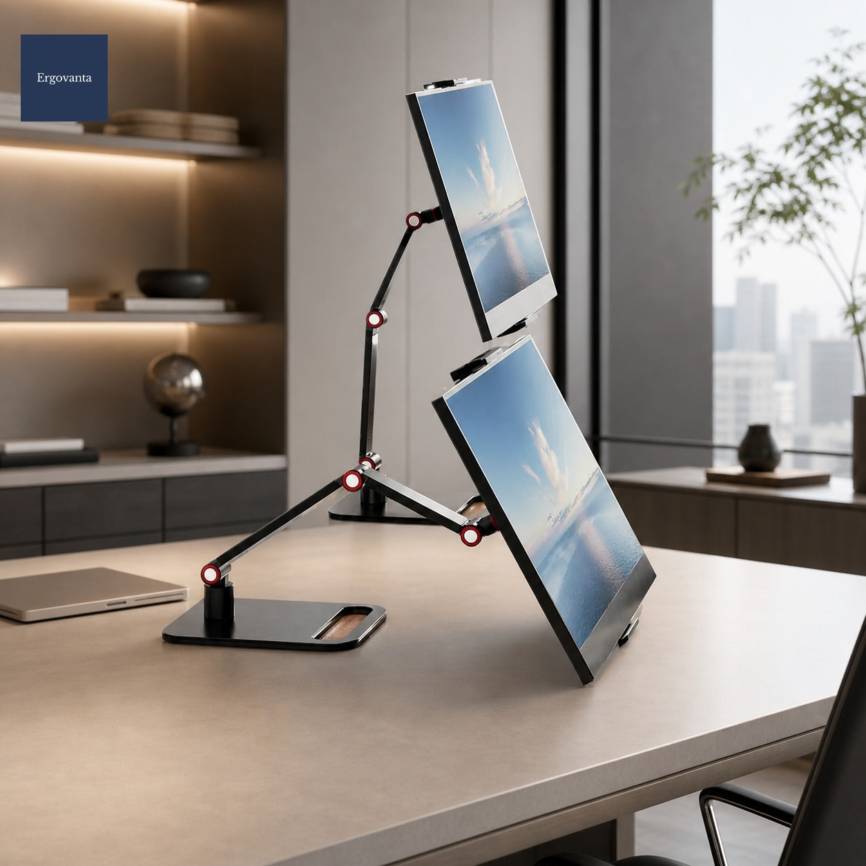 Portable Adjustable Monitor Stand - Compact Telescopic Screen Riser